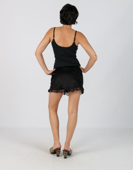 Vintage Bloom S woven mini skirt in black, 3 of 4