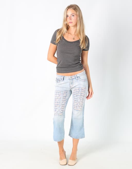 Vintage Blu Deise S 3/4 jeans in light blue