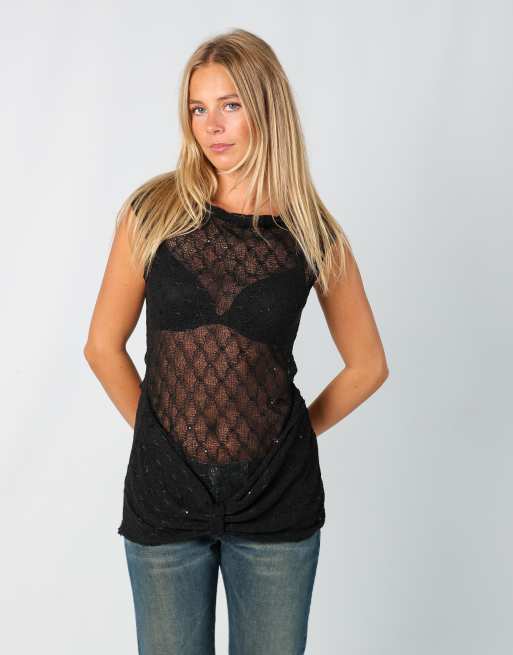 Vintage Blu Deise S blouse in black