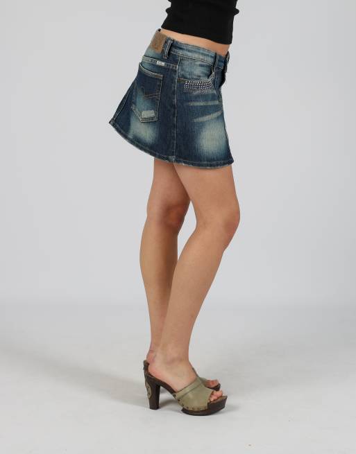 Vintage Blu Deise S denim mini skirt in blue, 2 of 4