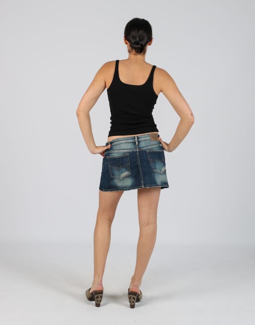 Vintage Blu Deise S denim mini skirt in blue, 3 of 4