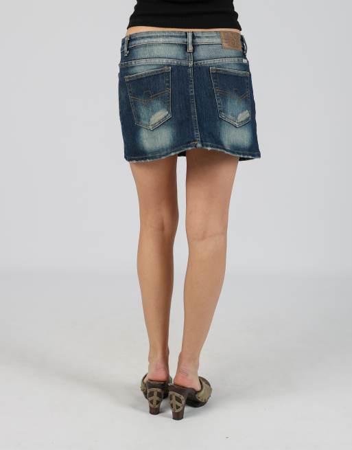 Vintage Blu Deise S denim mini skirt in blue, 4 of 4