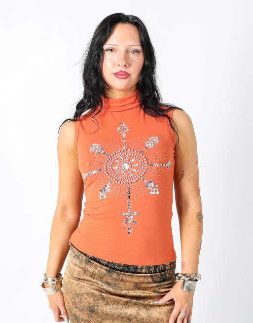 Vintage BluDenise 10 cami in orange
