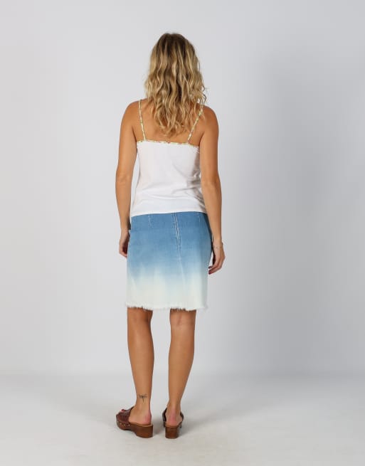 Vintage Blue Collection S denim midi skirt in blue, 3 of 4
