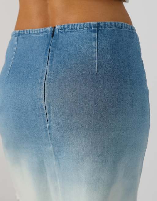 Vintage Blue Collection S denim midi skirt in blue, 4 of 4
