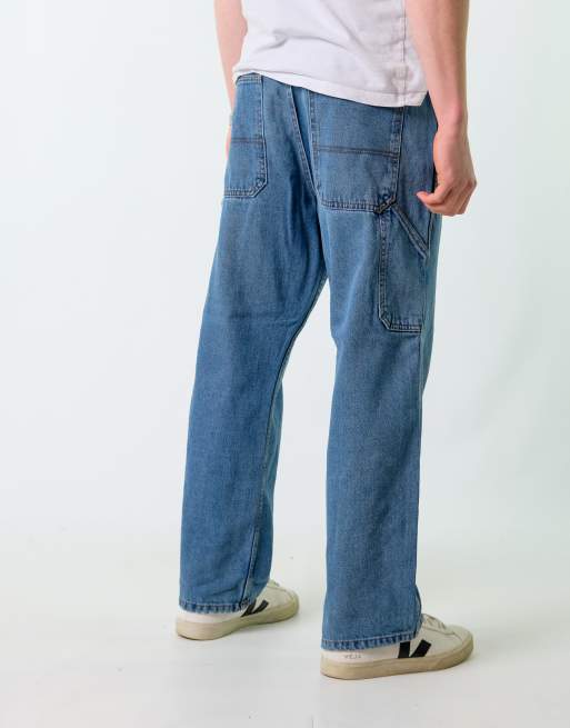 Vintage Blue Mountain 34x30 Denim Carpenter Baggy Jeans Blue