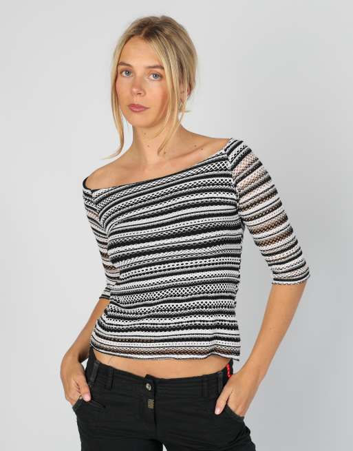 Vintage Blue Sand S long sleeve top in black