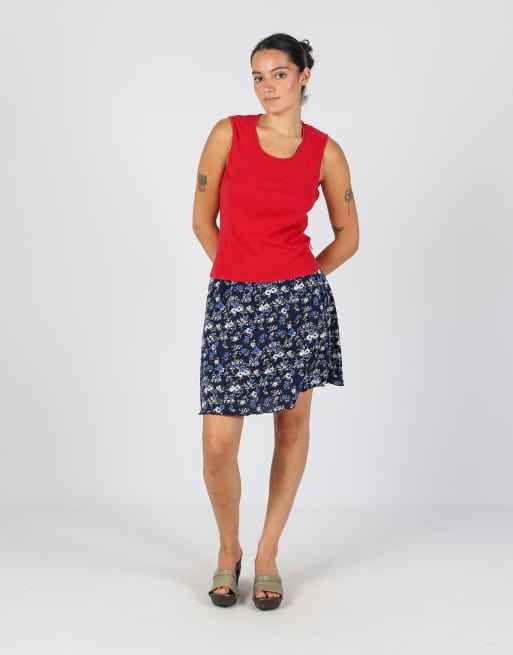 Vintage BlueMotion S woven midi skirt in blue