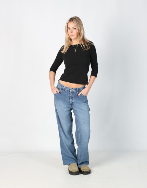 Vintage bluenotes 28x39 denim carpenter jeans in light blue, 2 of 4