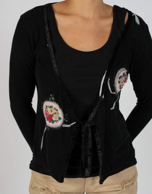 Vintage Blumarine M woven top in black, 4 of 4