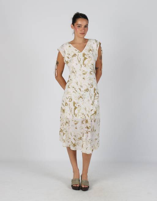 Vintage Bluoltre M printed woven maxi dress in white