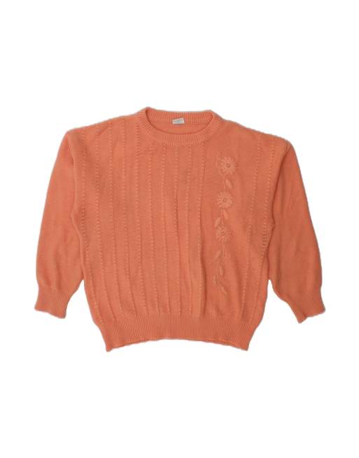 Vintage Boat Neck Jumper Sweater EU 46/48 XL In Pink Floral