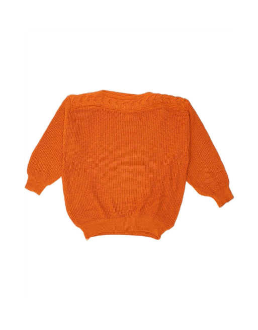 Vintage Boat Neck Jumper Sweater EU 46 XL In Orange