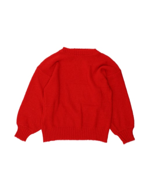 Vintage Boat Neck Jumper Sweater It 42 Medium In Red