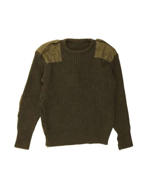 Vintage Boat Neck Jumper Sweater Large In Khaki
