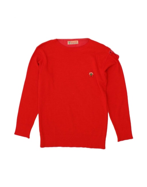 Vintage Boat Neck Jumper Sweater Small In Red