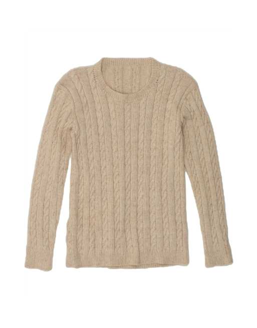 Vintage Boat Neck Jumper Sweater UK 10 Small In Beige