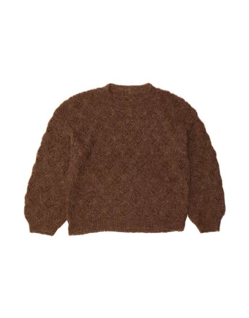 Vintage Boat Neck Jumper Sweater UK 14 Large In Brown