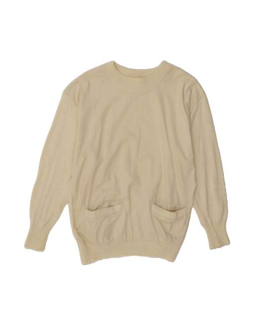 Vintage Boat Neck Jumper Sweater UK 14 Large In Off In White