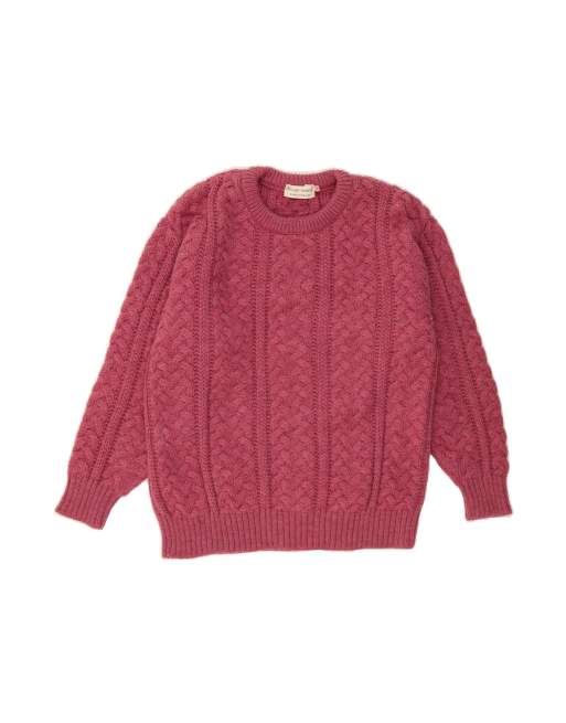 Vintage Boat Neck Jumper Sweater UK 14 Medium In Pink