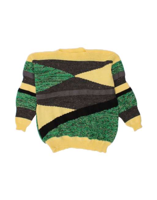 Vintage Boat Neck Jumper Sweater UK 16 Large In Multicoloured