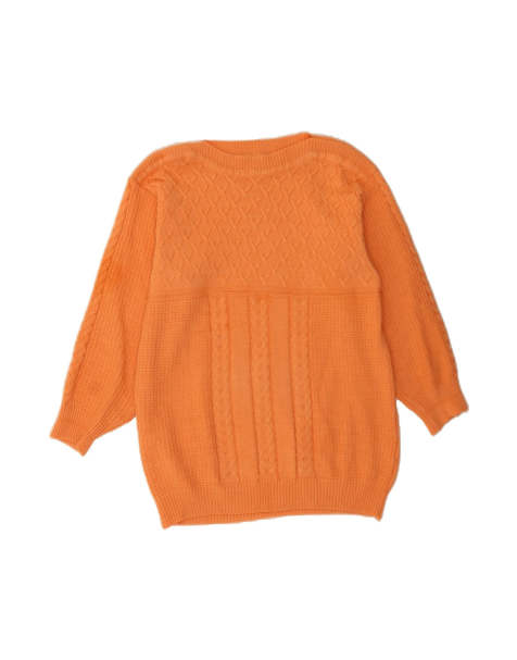 Vintage Boat Neck Jumper Sweater UK 16 Large In Orange - view 1