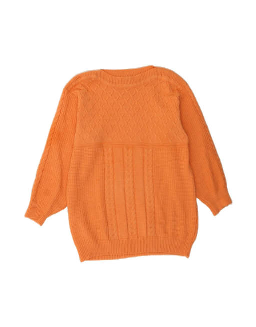 Vintage Boat Neck Jumper Sweater UK 16 Large In Orange