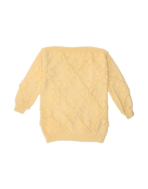 Vintage Boat Neck Jumper Sweater UK 16 Large In Yellow - view 1