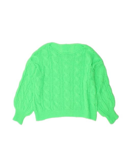 Vintage Boat Neck Jumper Sweater UK 18 XL In Green