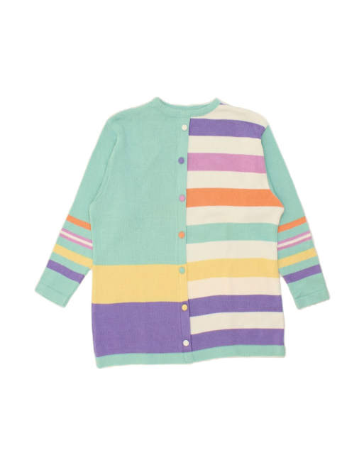 Vintage Boat Neck Jumper Sweater UK 18 XL In Multicoloured Striped