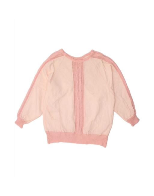 Vintage Boat Neck Jumper Sweater UK 18 XL In Pink