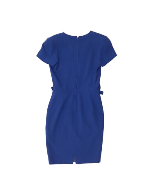 Vintage Bodycon Dress It 40 Small In Blue Linen, 2 of 4