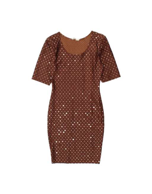Vintage Bodycon Dress It 42 Medium In Brown