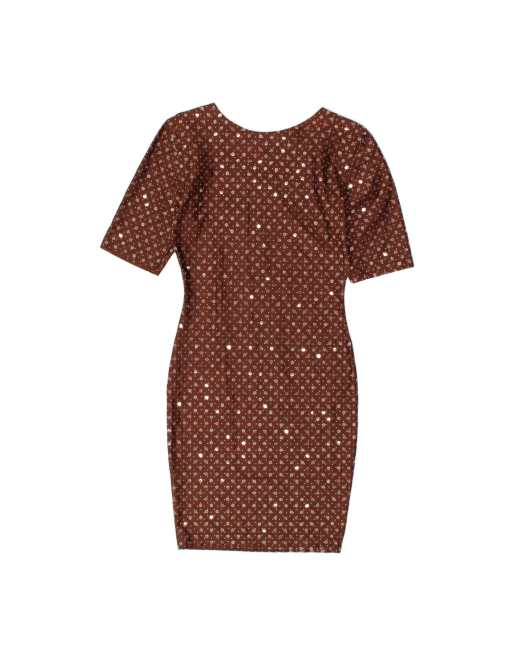 Vintage Bodycon Dress It 42 Medium In Brown, 2 of 4