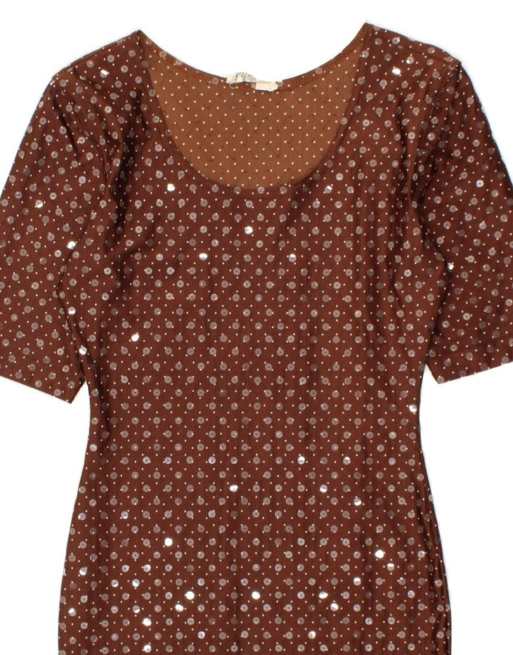 Vintage Bodycon Dress It 42 Medium In Brown, 3 of 4