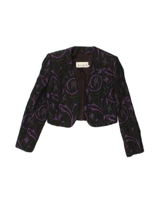 Vintage Bolero Jacket It 42 Medium In Black Paisley