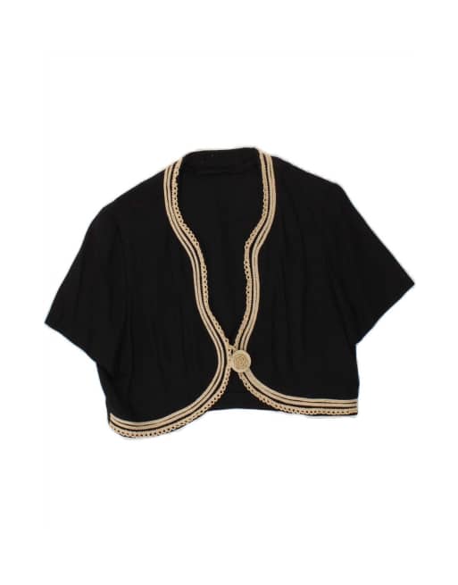 Vintage Bolero Jacket UK 12 Medium In Black