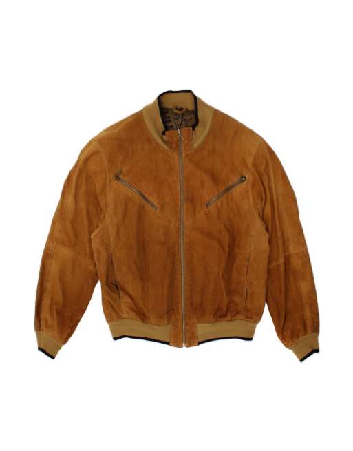 Vintage Bomber Jacket EU 40 Medium In Brown