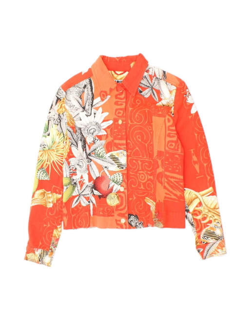 Vintage Bomber Jacket It 38 XS In Orange Floral
