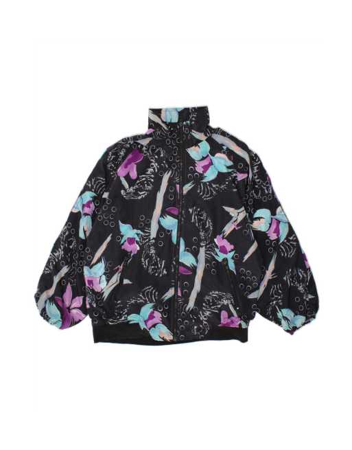 Vintage Bomber Jacket It 40/42 Medium In Black Floral