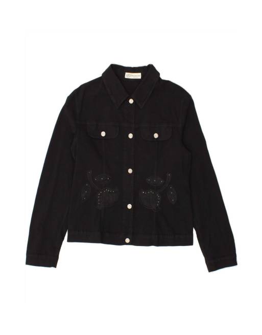 Vintage Bomber Jacket It 48 XL In Black Floral