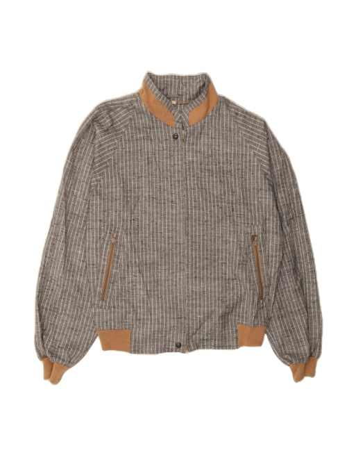 Vintage Bomber Jacket It 50 XL In Grey Striped
