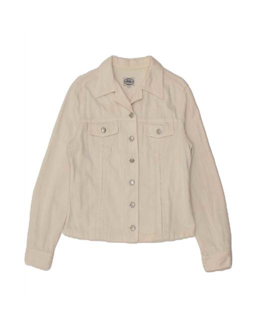 Vintage Bomber Jacket UK 14 Large In Off In White