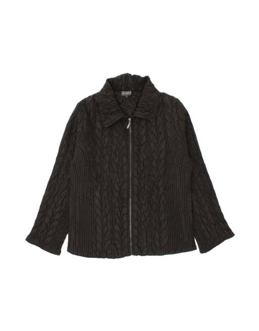 Vintage Bomber Jacket UK 14 Medium In Black