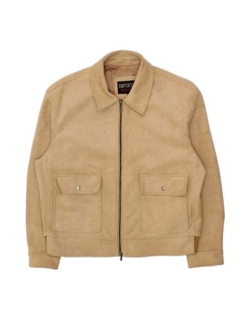 Vintage Bomber Jacket UK 20 2XL In Beige