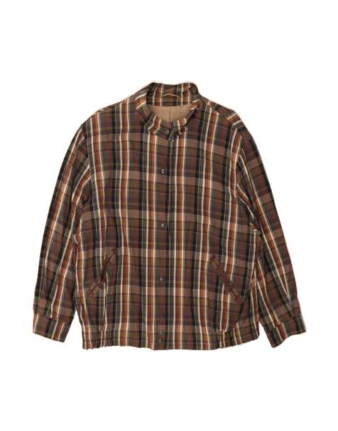 Vintage Bomber Jacket UK 22 3XL In Brown Check - view 1