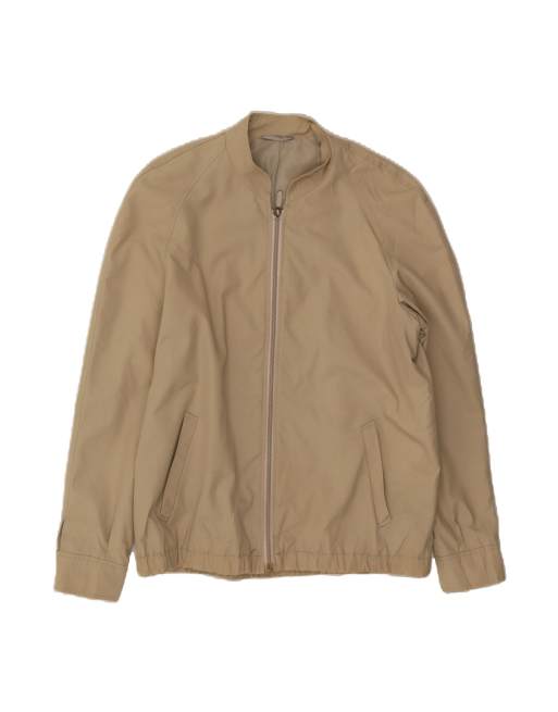 Vintage Bomber Jacket UK 36 Small In Beige Synthetic