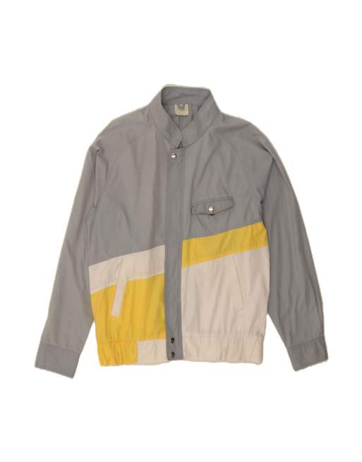 Vintage Bomber Jacket UK 38 Medium In Grey Colourblock