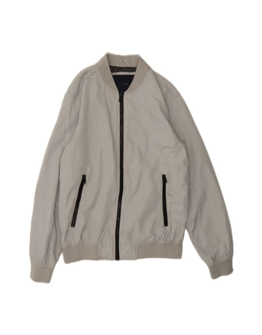 Vintage Bomber Jacket UK 38 Medium In Grey