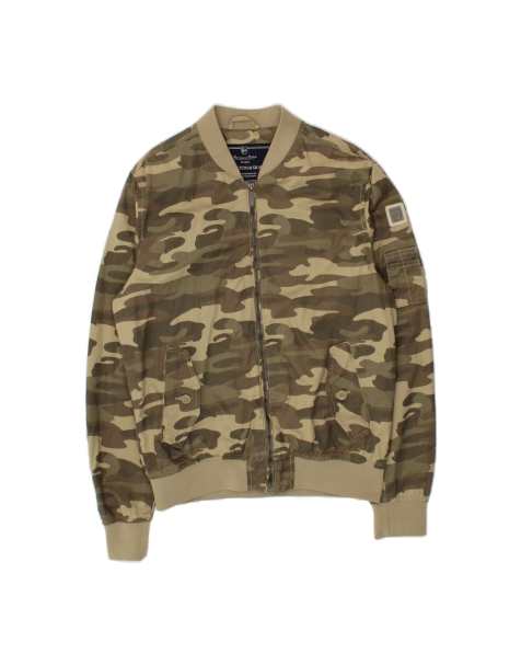 Vintage Bomber Jacket UK 38 Medium In Khaki Camouflage - view 1